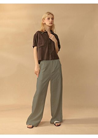 Toridas Keten Günlük Pantolon Düğmeli Ln13haki