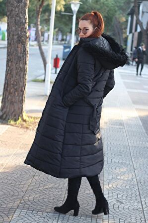 Toridas Günlük Kışlık Tam Boy Şişme Kadın Mont tr180siyah