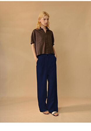 Toridas Keten Günlük Pantolon Düğmeli Ln13lacivert