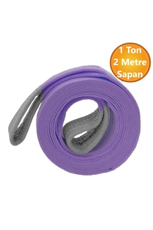 Vinç Sapan Polyester Spanzet 1 Ton 2 Metre Mor Sağlam Yük Kaldırma Taşıma İndirme Caraskal Halat.