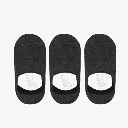UNITED4 Classic Unisex Gri 3lü Babet Çorap