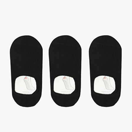 UNITED4 Unisex 3'lü Siyah Babet Çorap