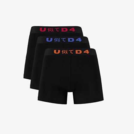 UNITED4 Classic 3lü Erkek Siyah Boxer