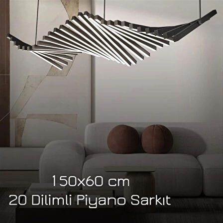piyano 24 dilimli avize