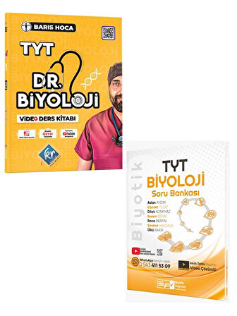 2025 TYT Biyoloji Soru ve KR Dr. Biyoloji Video Ders Kitabı 2 Kitap Set