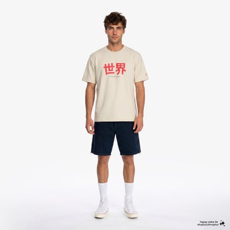 UNITED4 Regular Fit Erkek Krem T-Shirt