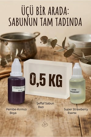 Şeftali Esanslı Pembe Renkli Şeffaf Sabun Bazı 500 g El Yapımı Sabun Hammaddesi