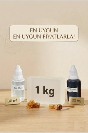 Bal Esanslı Kahverengi Renkli Şeffaf Sabun Bazı 1 kg El Yapımı Sabun Hammaddesi