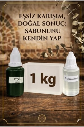 C Green Esanslı Yeşil Renkli Şeffaf Sabun Bazı 1 kg El Yapımı Sabun Hammaddesi
