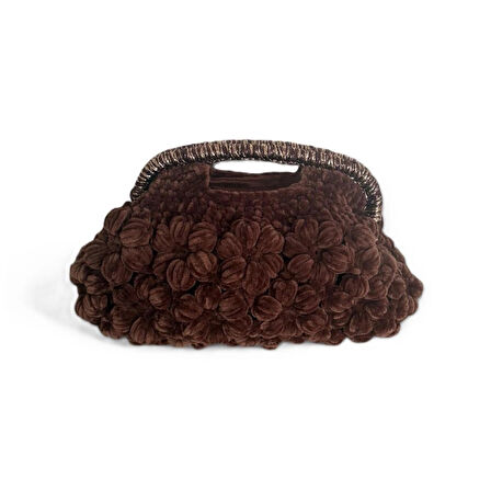 El Yapımı Kahverengi Tığ İşi Tasarımcı Çantası - Benzersiz ve Gösterişli Bir Parça