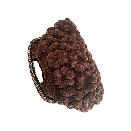 El Yapımı Kahverengi Tığ İşi Tasarımcı Çantası - Benzersiz ve Gösterişli Bir Parça