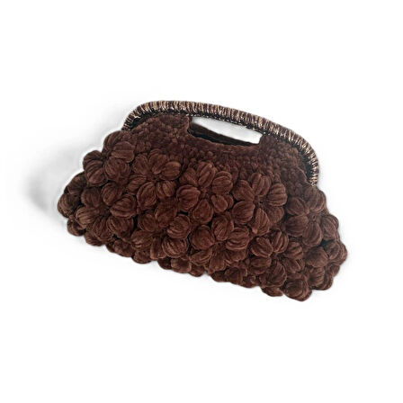 El Yapımı Kahverengi Tığ İşi Tasarımcı Çantası - Benzersiz ve Gösterişli Bir Parça