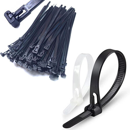 Microcase Yeniden Kullanılabilir Bağcık Kablo Eşya Sabitleme Düzenleme Bağı 30cm 10 ADET - SİYAH AL5255