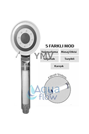 Filtreli Kireç Arındırıcı Duş Banyo Başlığı + 5 Adet Yedek Filtre