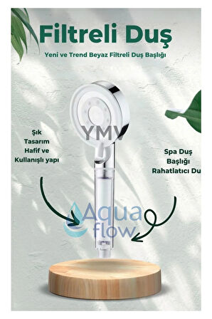 Filtreli Kireç Arındırıcı Duş Banyo Başlığı + 5 Adet Yedek Filtre