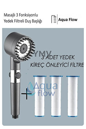 Filtreli Masajlı Fonksiyonlu Duş Başlığı + 3 Adet yedek filtre
