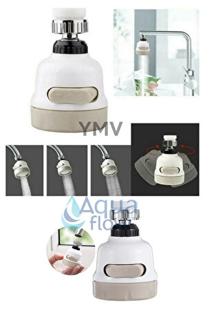 Su Tasarruflu 360° Hareketli Beyaz Mutfak Lavabo Çeşme Batarya Musluk Başlığı