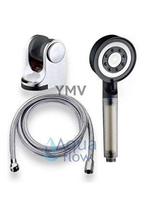 Yeni Filtreli Arındırıcı Duş Başlığı Çelik Hortum Duş Banyo Seti Duşluk 3lü Set