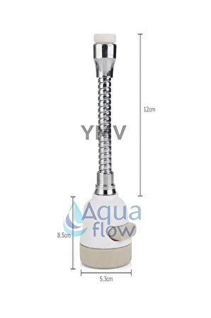 Beyaz 360° Dönerli Fonksiyonlu Mutfak Lavabo Batarya Musluk Başlığı Esnek Turbo Flex