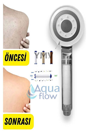 Kireç Arındırıcı Filtreli Duş Başlığı Çelik Hortum Duş Banyo Seti 3 lü Set