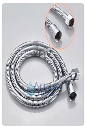 Kireç Arındırıcı Filtreli Duş Başlığı Çelik Hortum Duş Banyo Seti 3 lü Set