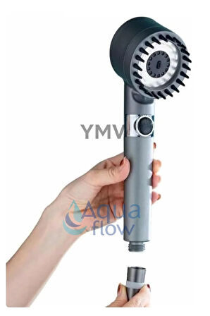 Filtreli Masajlı Duş Başlığı Kopmaz Pvc Hortum Duş Banyo Seti 3lü Set