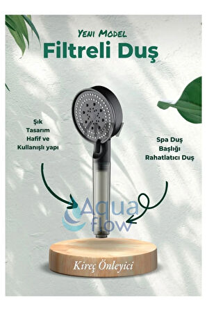 Filtreli Kireç Arındırıcı Yeni Turbo Fonksiyonlu Duş Banyo Başlığı