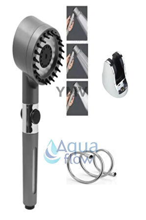 Masajlı Filtreli Turbo Duş Başlığı Çelik hortum Duş Banyo Seti Duşluk 3lü Set