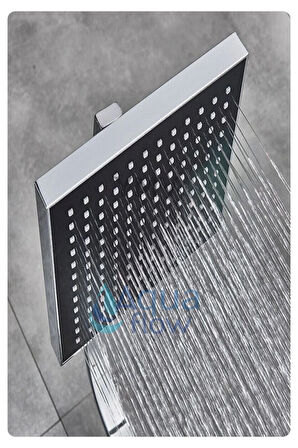 Tepe Yağmurlama Duş Seti Robotu Tepe Başlığı Çelik Hortum Tutacaklı 4lü Banyo Set