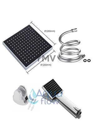 Yağmurlama Duş Seti Tepe Duş Banyo Robotu Patlamaz Gri Hortum 4lü Duş Seti