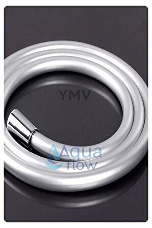 Kopmaz Patlamaz Gri Pvc 150 Cm Duş Banyo Başlığı Seti Hortumu Duşluk Spiral Hortum
