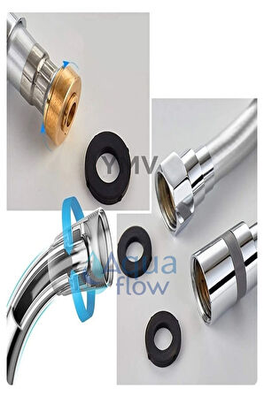 Kopmaz Patlamaz Gri Pvc 150 Cm Duş Banyo Başlığı Seti Hortumu Duşluk Spiral Hortum