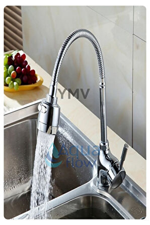 Krom Her Yöne 360° Hareketli Esnek Borulu Mutfak Lavabo Musluk Çeşme Batarya Borusu Başlığı