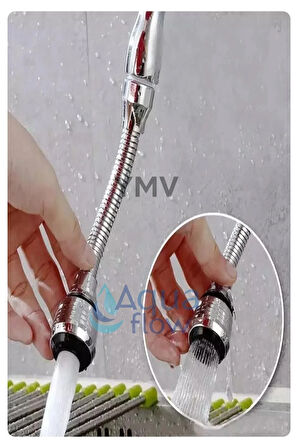 Tasarruflu Musluk Başlığı Esnek Yapı 360° Hareketli 2 Fonksiyonlu Mutfak Lavabo Batarya Çeşme Başlık