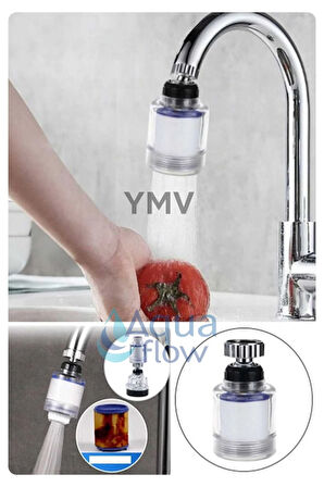 360° Hareketli Filtreli Kireç Pas Arındırıcı Mutfak Lavabo Çeşme Batarya Musluk Başlığı