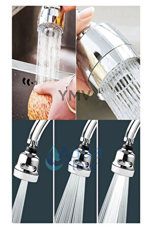 Lüks Su Tasarruflu Yeni Model 360° Hareketli Krom Mutfak Lavabo Batarya Çeşme Musluk Başlığı