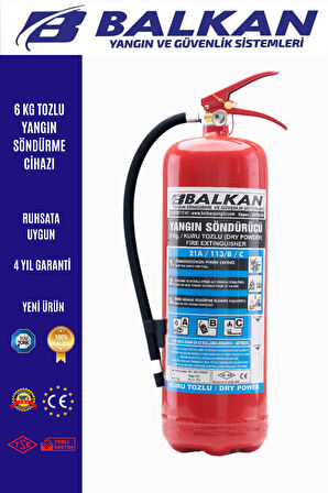 6 Kg Tozlu Etiketli Ve Ruhsata Uygun Yangın Söndürücü - Kompakt Güvenlik Çözümü
