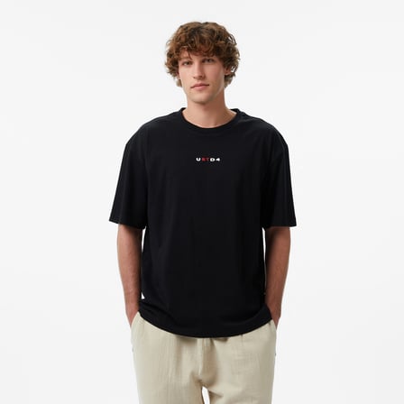 UNITED4 Regular Fit Erkek Siyah T-Shirt