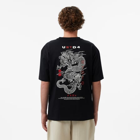 UNITED4 Regular Fit Erkek Siyah T-Shirt