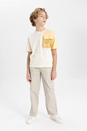 DeFacto Erkek Çocuk Loose Fit Standart Paça Gabardin Pantolon B7144A824SPBG123