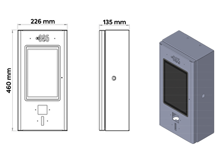 E 365 AC Duvar Tip 10 İnç Ekranlı MID Sayaçlı Tek Kablolu RFID 22kW Şarj İstasyonu