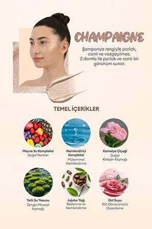 Şampanya Tonlu Likit Aydınlatıcı –Parlak Görünüm Sunan Apieu Juicy Pang Highlighter Champaigne(GD01)