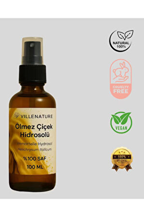 %100 Saf Ölmez Çiçek Hidrosolü ~altın Otu Hidrosolü 100 ml Cam Amber Sprey Başlık Kolajen Nem Tonik