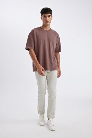 DeFacto Oversize Fit Bisiklet Yaka Kısa Kollu Tişört C7160AX24SMBN577