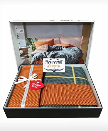 Cotton Box Modern Çift Kişilik Nevresim Takımı Stark Tarçın