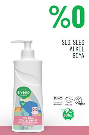 Siveno %100 Doğal Yenidoğan Bebek Çocuk Jel Şampuanı Saç ve Vücut Konak Önleyici 325 ml