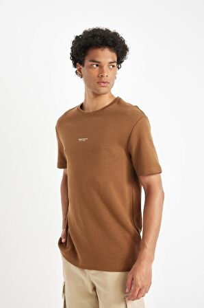 DeFacto Regular Fit Bisiklet Yaka Baskılı Ağır Kumaş Kısa Kollu Tişört B4217AX24AUBN497
