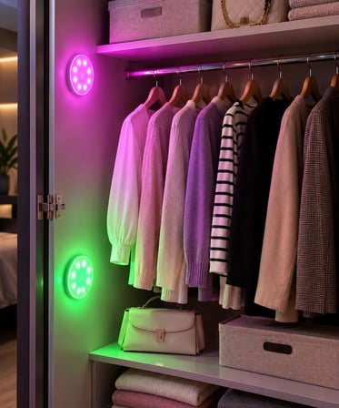 1 Adet RGB Led Lamba Yapışkanlı Mıknatıslı Şarj Edilebilir Kumandalı Yuvarlak Renk Değiştiren Led