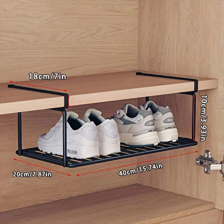 1 Adet Alan Tasarruflu Siyah Metal Ayakkabı Düzenleyici organizer terlik ve ayakkabı düzenleyici