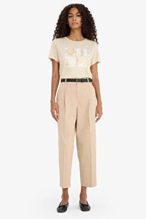 Regular Fit Bisiklet Yaka Deniz Baskılı Kısa Kollu Tişört